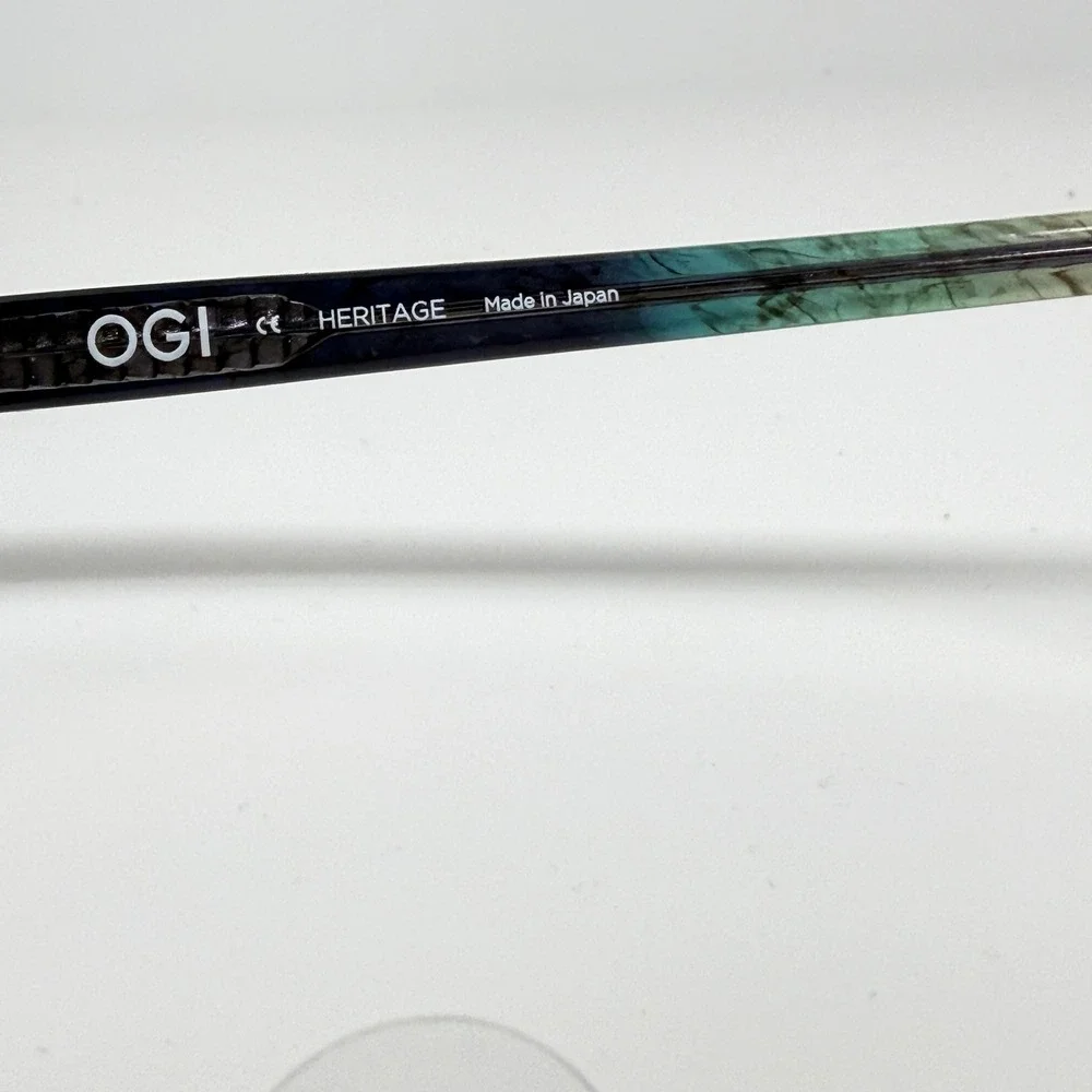 OGI Heritage 9124 Eyeglasses Frames Blue Teal‎ Marble 48-17-140 21555